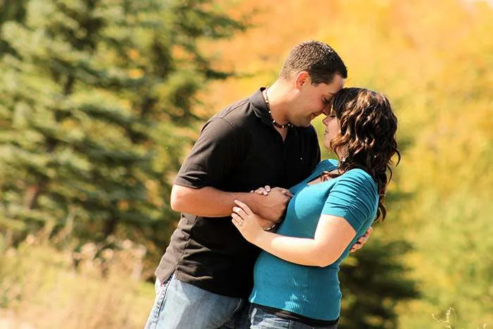 Man and woman hugging