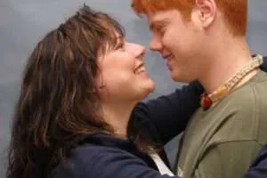 Couple hugging and smiling